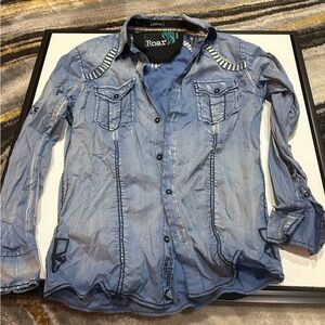Roar Sky Blue Casual Shirt